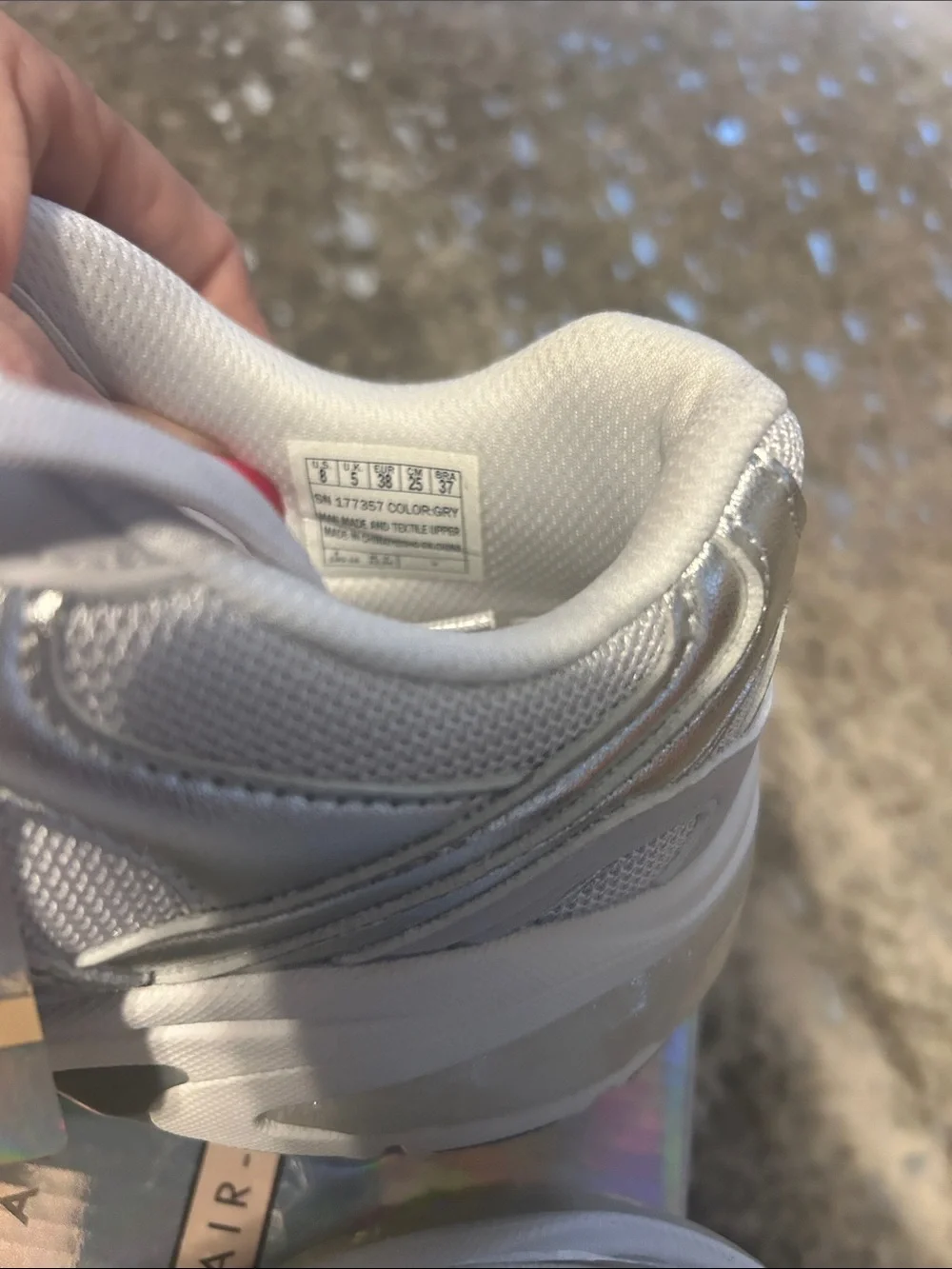 Skechers Women's White Sneakers with Silver Metallic Accents